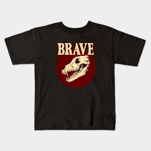 Vintage Skull - Brave 1.2 Kids T-Shirt by Harrisaputra